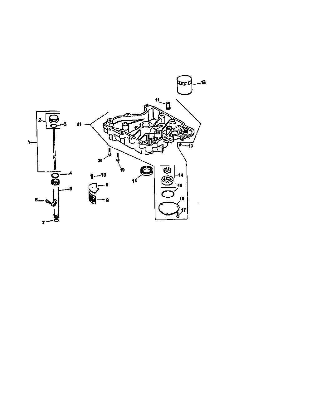 Oil pan/lubrication Diagram and Parts List for CV165S-43527  Kohler Engine