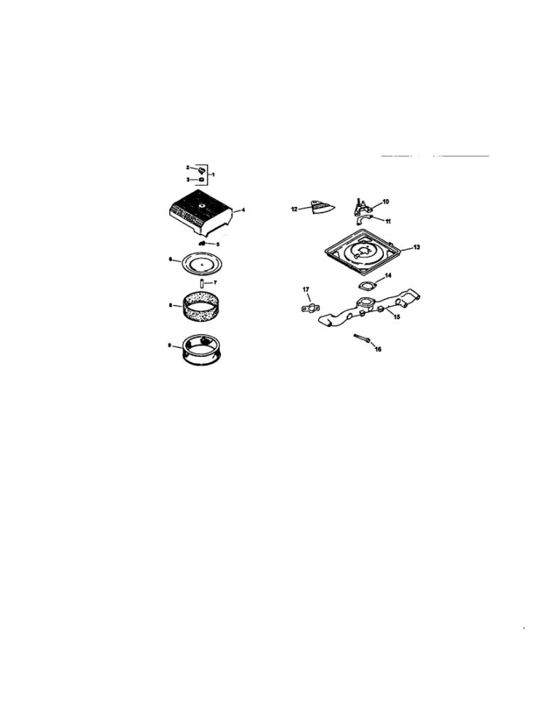 Air Intake Diagram and Parts List for CV22S-67555  Kohler Engine