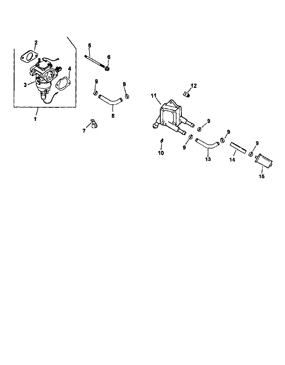 Fuel system Diagram and Parts List for CV24S-75532  Kohler Engine