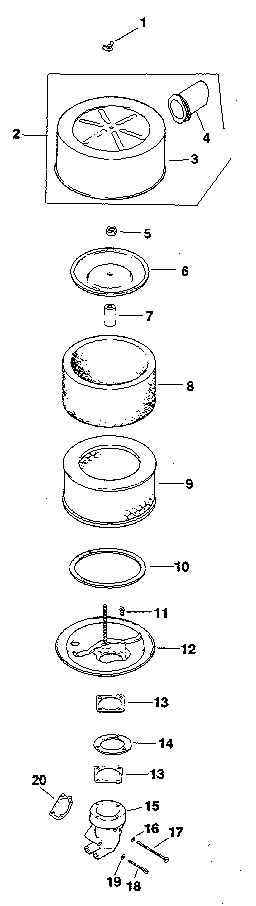 Air intake - group 1 Diagram and Parts List for MV16QS-56516  Kohler Engine