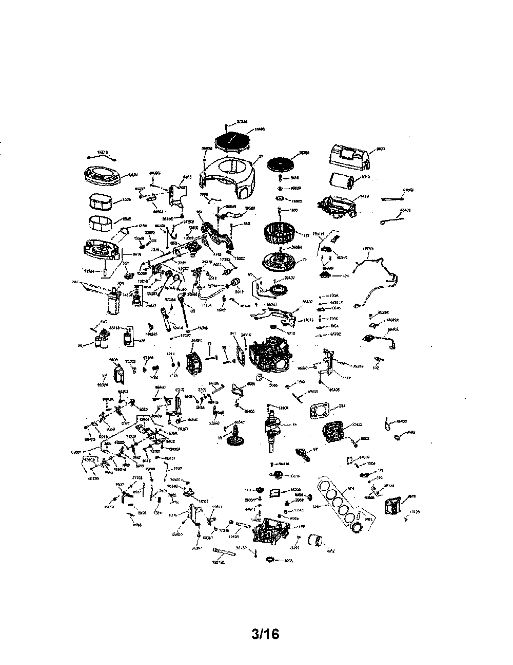 Engine Diagram and Parts List for KT715-3041  Kohler Engine
