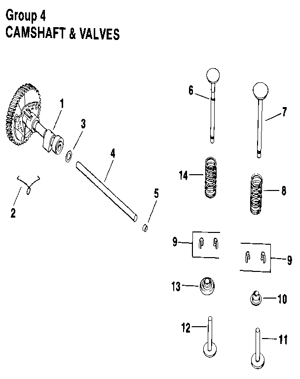 Camshaft & valves Diagram and Parts List for M8ST-301609  Kohler Engine