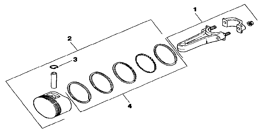 Piston and rod Diagram and Parts List for MV18S-58556  Kohler Engine