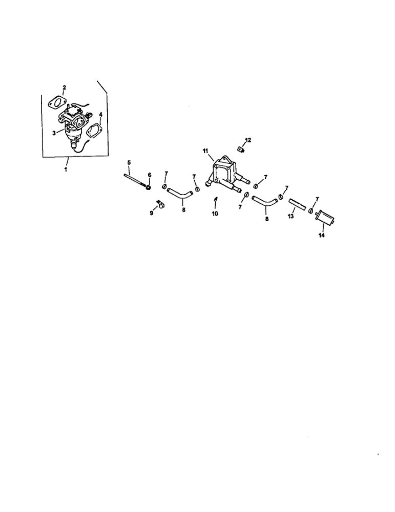 Fuel System Diagram and Parts List for CV22S-67555  Kohler Engine