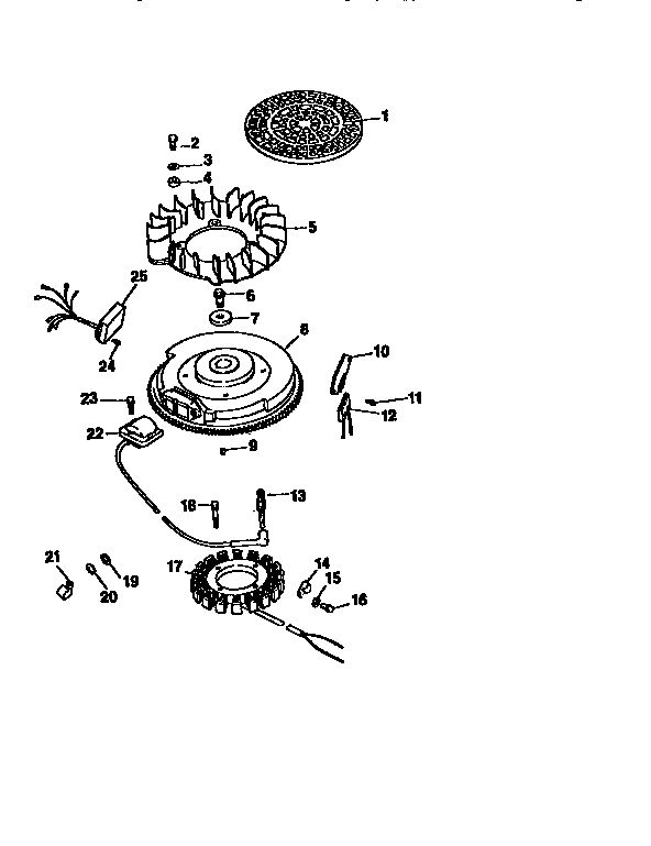 Ignition / Electrical Diagram and Parts List for CV22S-67515  Kohler Engine