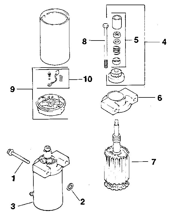 Starting System Diagram and Parts List for CV125S-1247  Kohler Engine