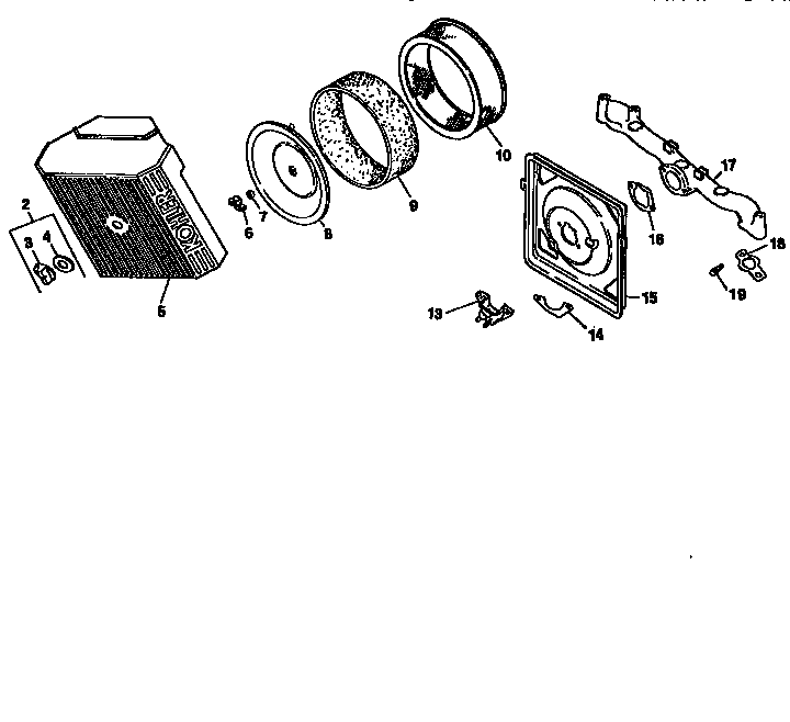 Air intake Diagram and Parts List for CV18S-61554  Kohler Engine