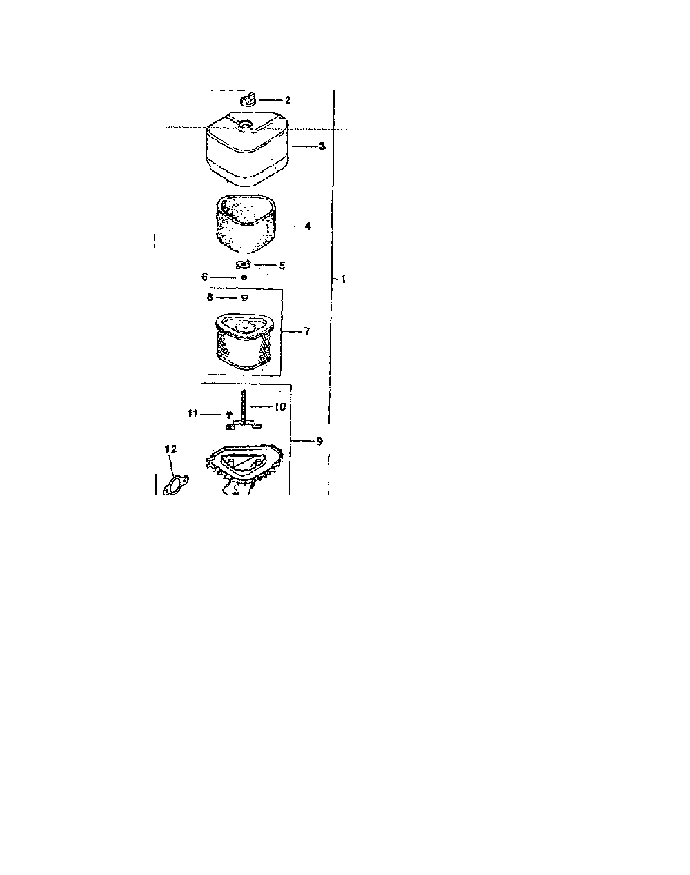 Air intake Diagram and Parts List for CV15S-PS41526  Kohler Engine