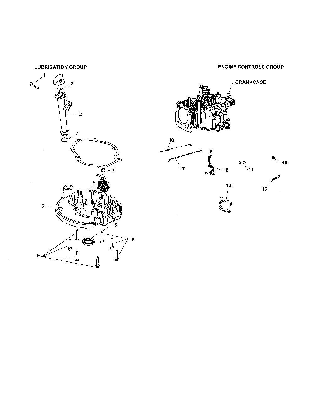 Lubrication/engine controls Diagram and Parts List for PH-XT675-3043  Kohler Engine