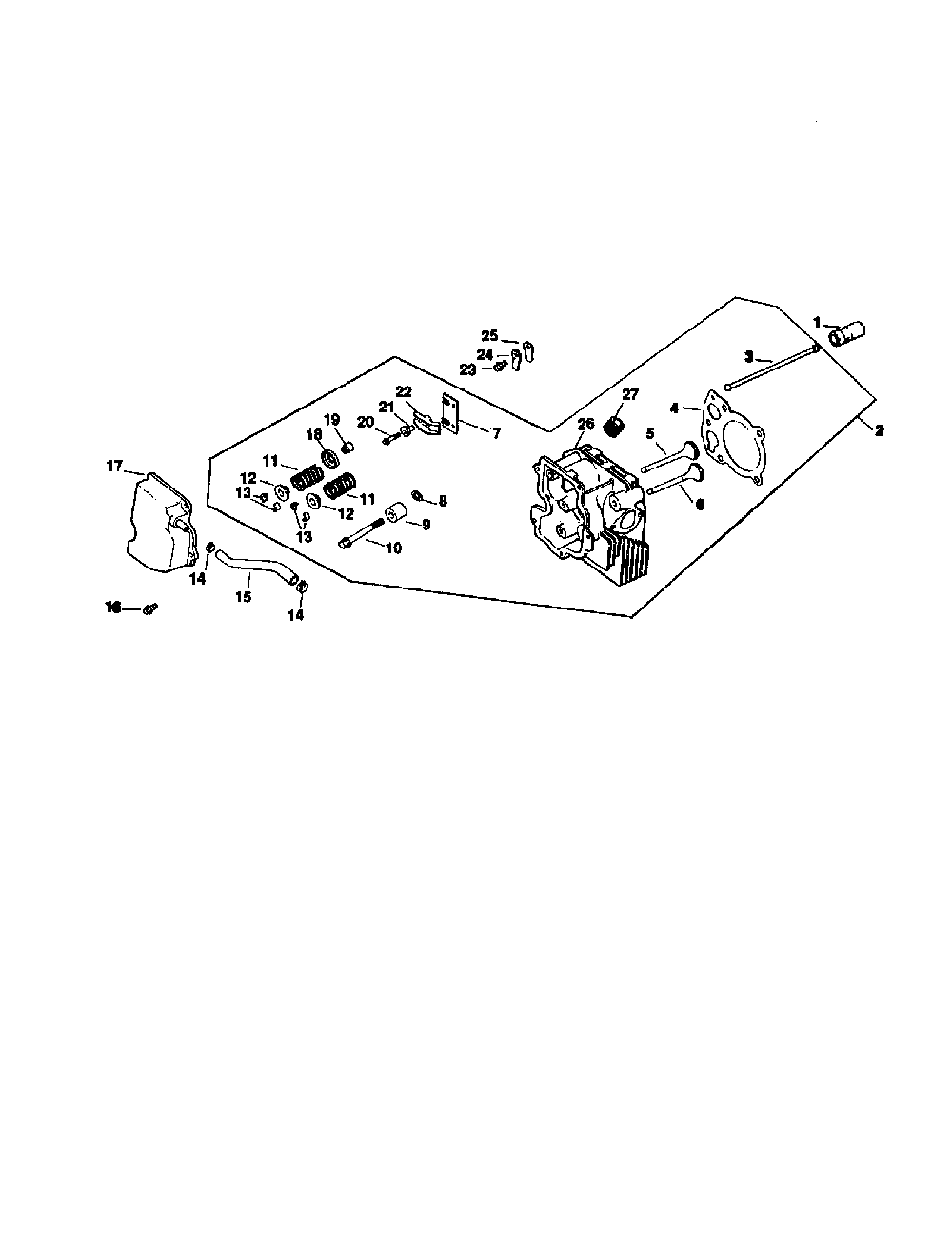 Cylinder head, valve and breather Diagram and Parts List for CV155S-41596  Kohler Engine