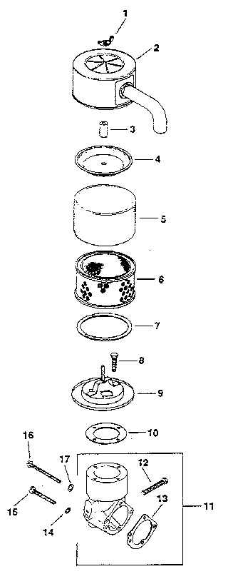 Air intake Diagram and Parts List for MV18S-24665  Kohler Engine