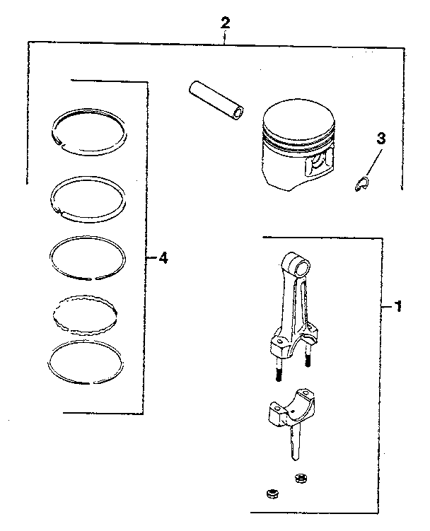 Group 22 piston & rod Diagram and Parts List for MV8-301500  Kohler Engine