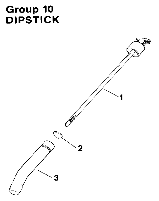 Dipstick Diagram and Parts List for M8ST-301609  Kohler Engine
