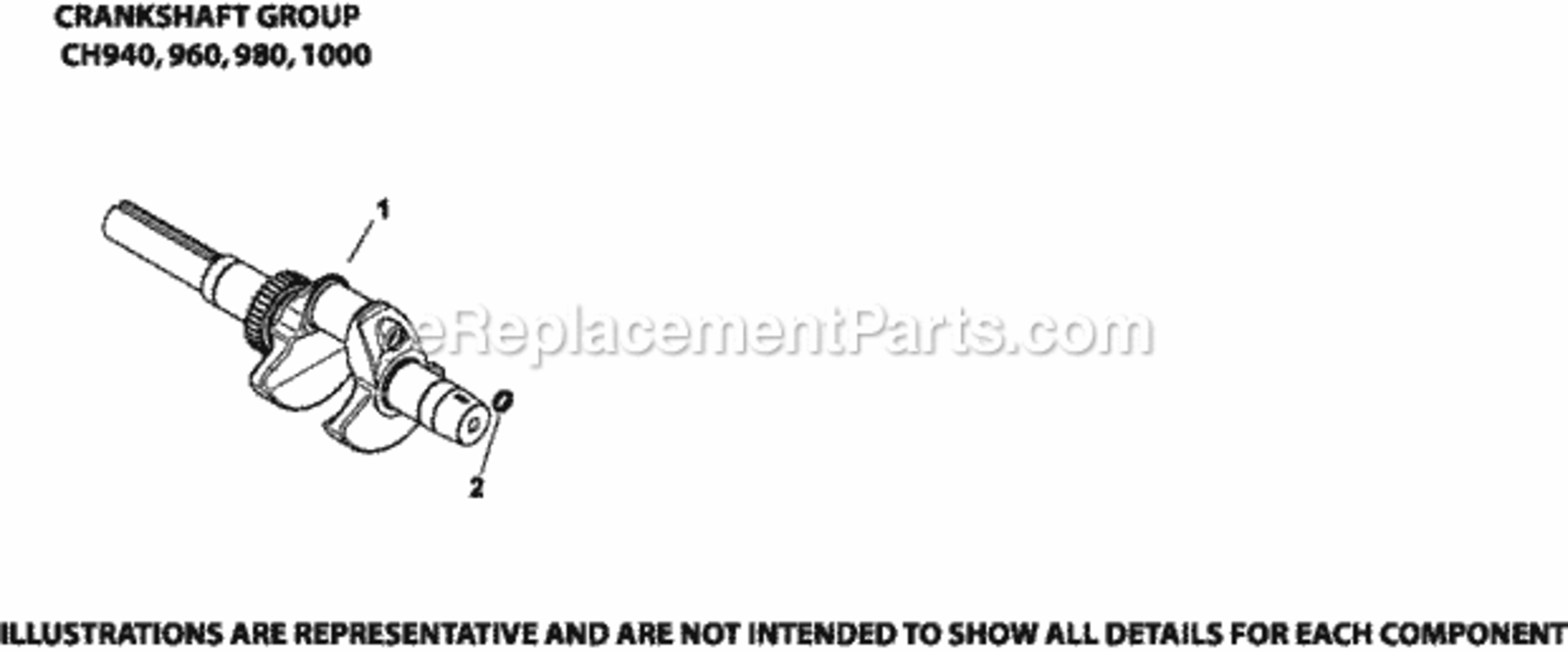 Crankshaft_1-62-2_Ch940-1000 Diagram and Parts List for CH1000-2028  Kohler Engine