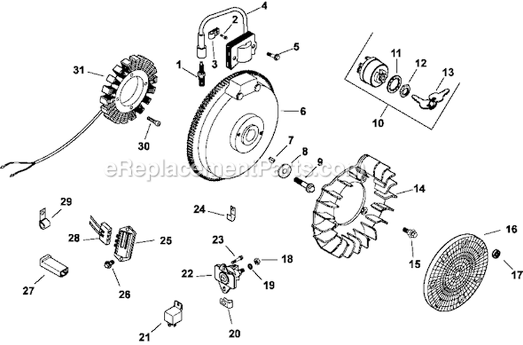 Page J Diagram and Parts List for CH11-16102  Kohler Engine