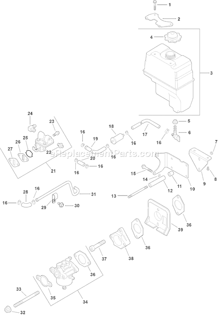 Page H Diagram and Parts List for CH11-16129  Kohler Engine