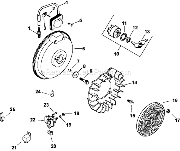 Page J Diagram and Parts List for CH11-16142  Kohler Engine