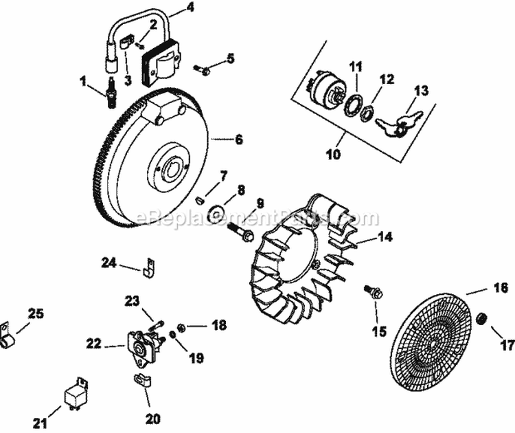 Page K Diagram and Parts List for CH11-16142  Kohler Engine