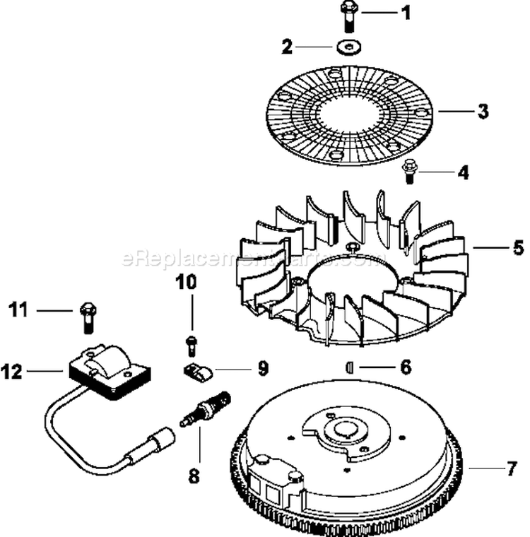 Page M Diagram and Parts List for CH11-1619  Kohler Engine