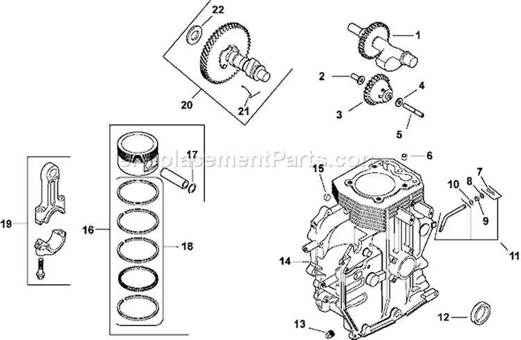 Page C Diagram and Parts List for CH11-1625  Kohler Engine
