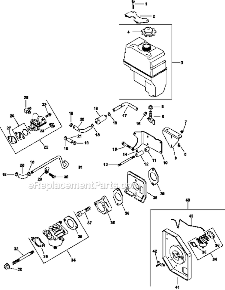 Page H Diagram and Parts List for CH11-1629  Kohler Engine