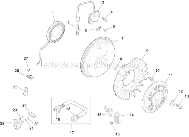Page J Diagram and Parts List for CH11S-16127  Kohler Engine