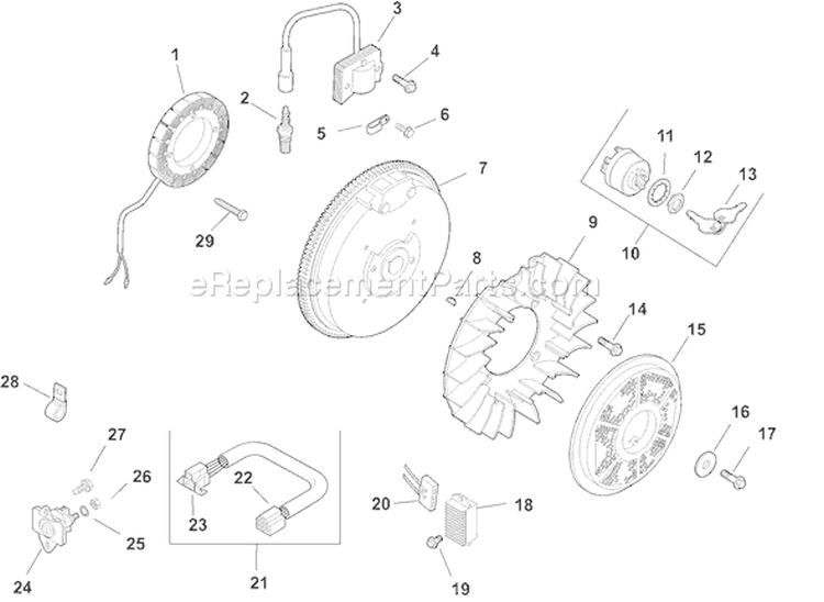 Page J Diagram and Parts List for CH11S-16134  Kohler Engine