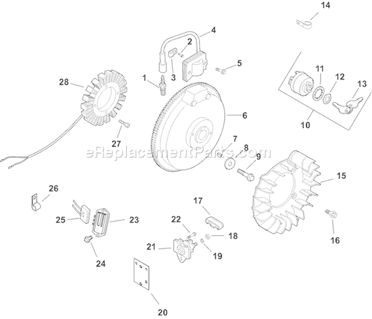 Page J Diagram and Parts List for CH11S-16136  Kohler Engine