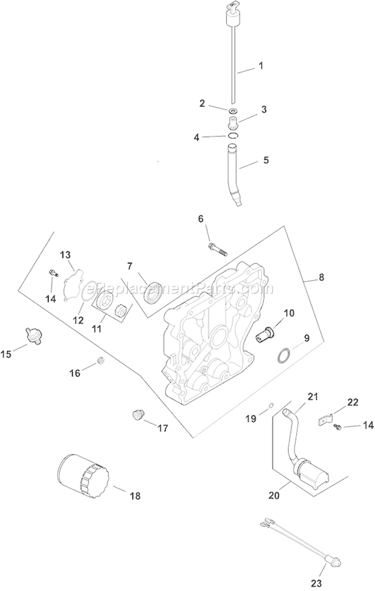 Page K Diagram and Parts List for CH11T-16123  Kohler Engine
