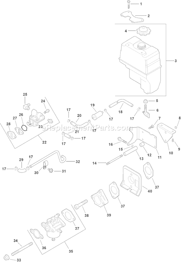 Page H Diagram and Parts List for CH11T-16131  Kohler Engine