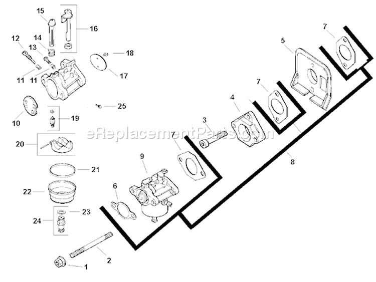 Page J Diagram and Parts List for CH11-1623  Kohler Engine