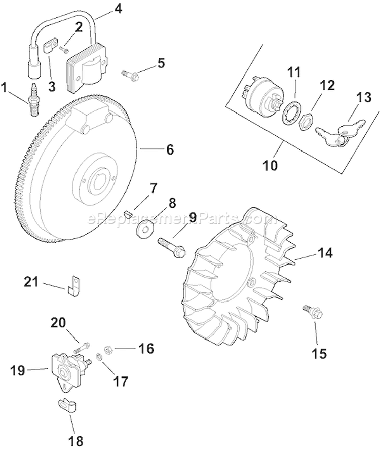 Page J Diagram and Parts List for CH125S-1936  Kohler Engine