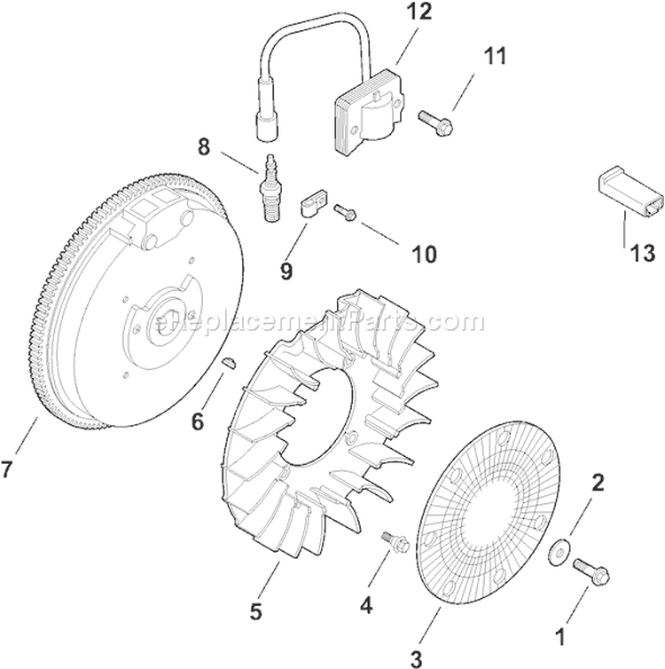 Page J Diagram and Parts List for CH125T-1927  Kohler Engine