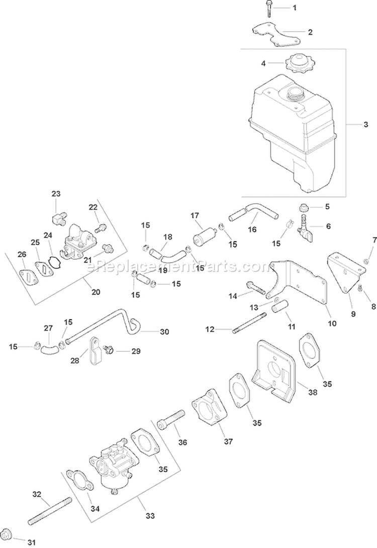 Page H Diagram and Parts List for CH125T-1927  Kohler Engine