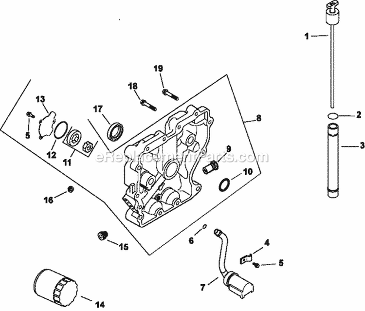 Page K Diagram and Parts List for CH13-22509  Kohler Engine