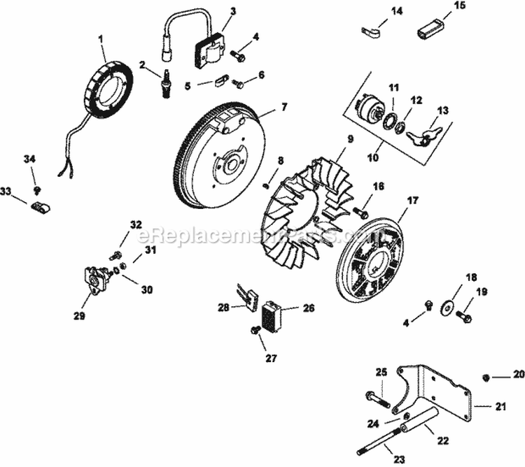 Page J Diagram and Parts List for CH13-22512  Kohler Engine