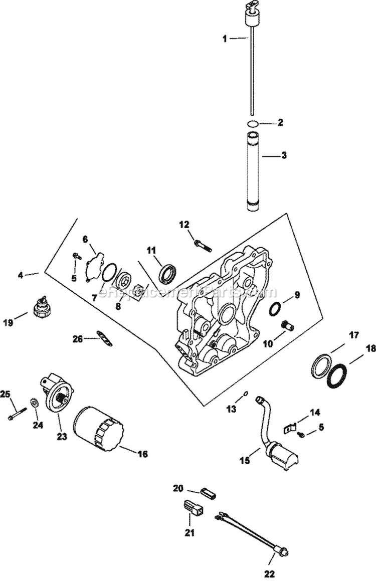 Page K Diagram and Parts List for CH13-22513  Kohler Engine
