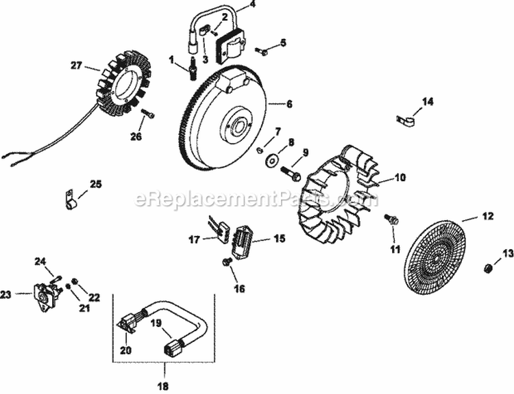 Page J Diagram and Parts List for CH13-22517  Kohler Engine