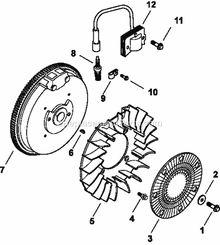 Page K Diagram and Parts List for CH13-22532  Kohler Engine