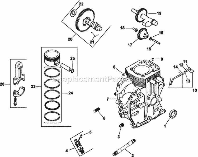 Page C Diagram and Parts List for CH13-22538  Kohler Engine