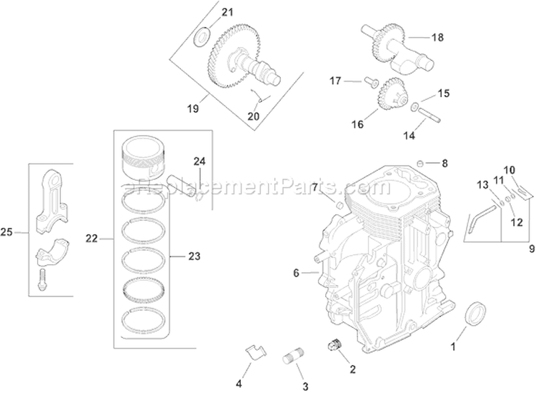 Page C Diagram and Parts List for CH13S-22511  Kohler Engine