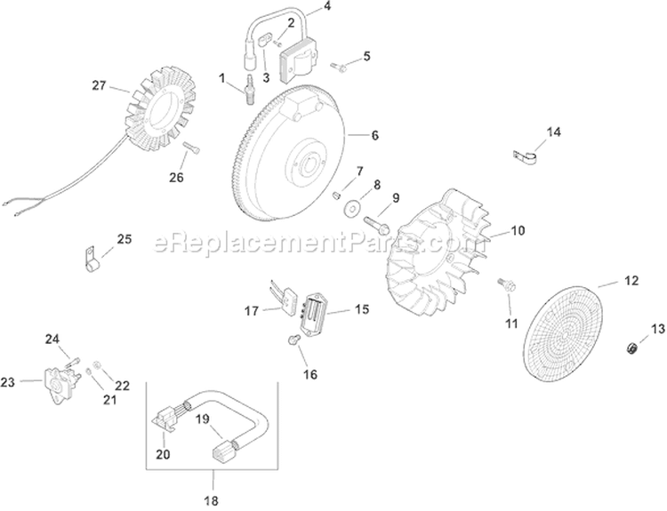 Page J Diagram and Parts List for CH13S-22517  Kohler Engine
