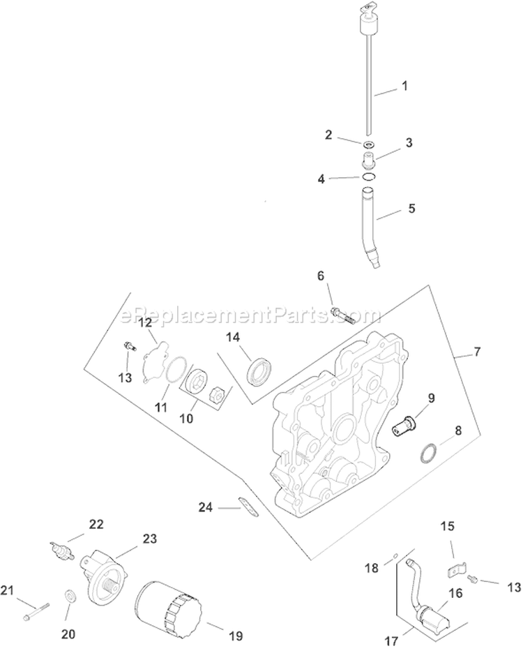 Page K Diagram and Parts List for CH13S-22534  Kohler Engine