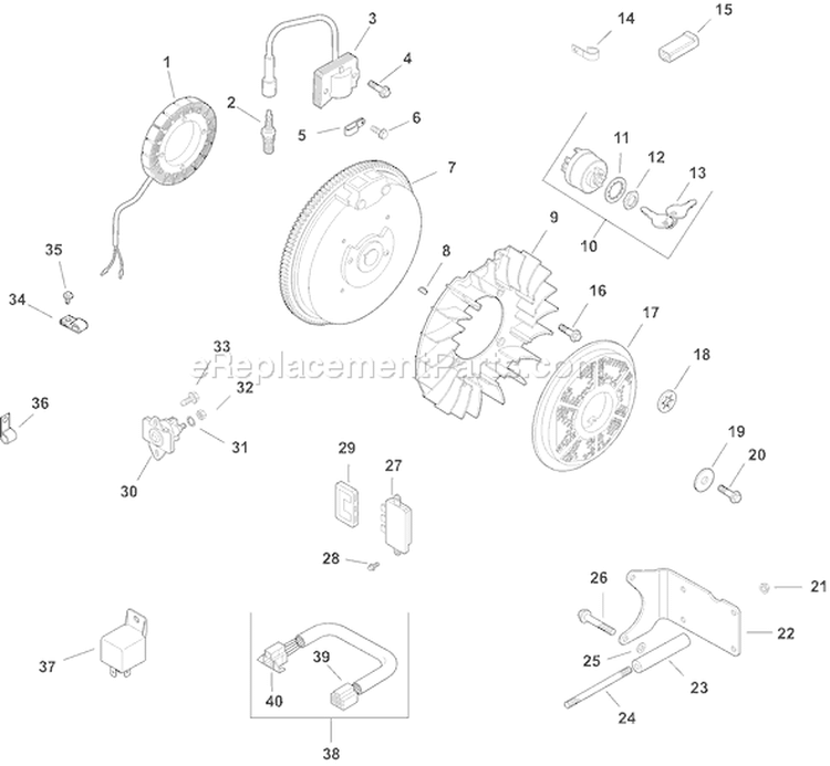 Page J Diagram and Parts List for CH13S-22541  Kohler Engine