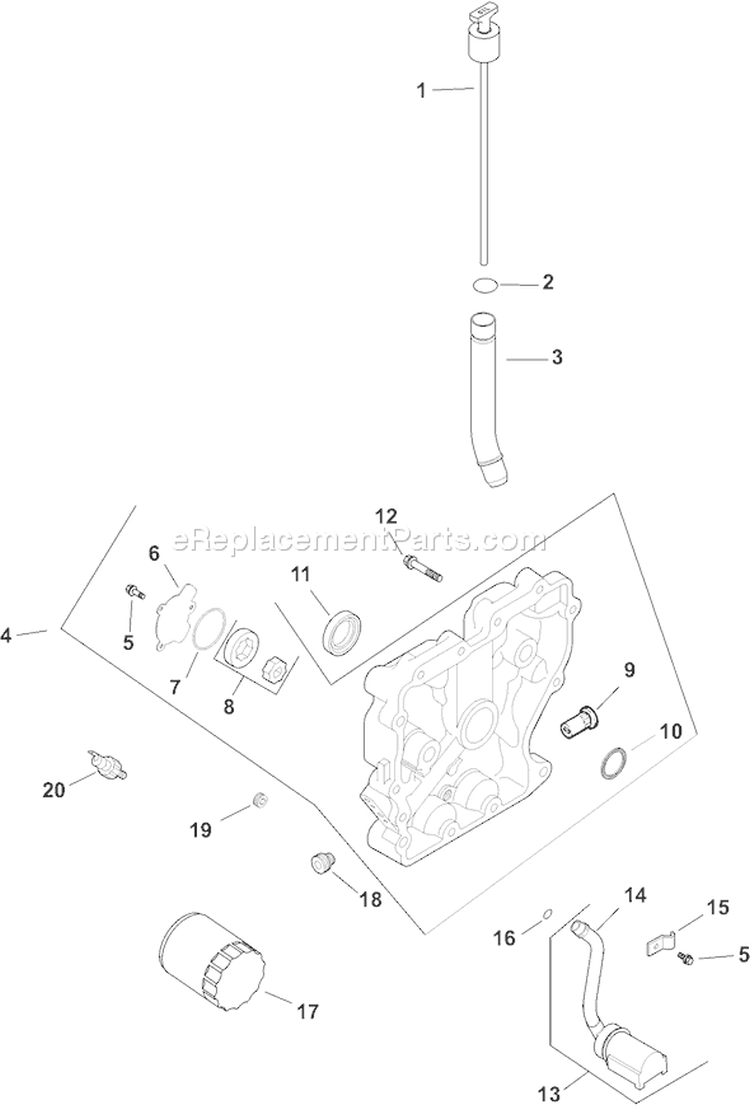 Page K Diagram and Parts List for CH13S-22541  Kohler Engine