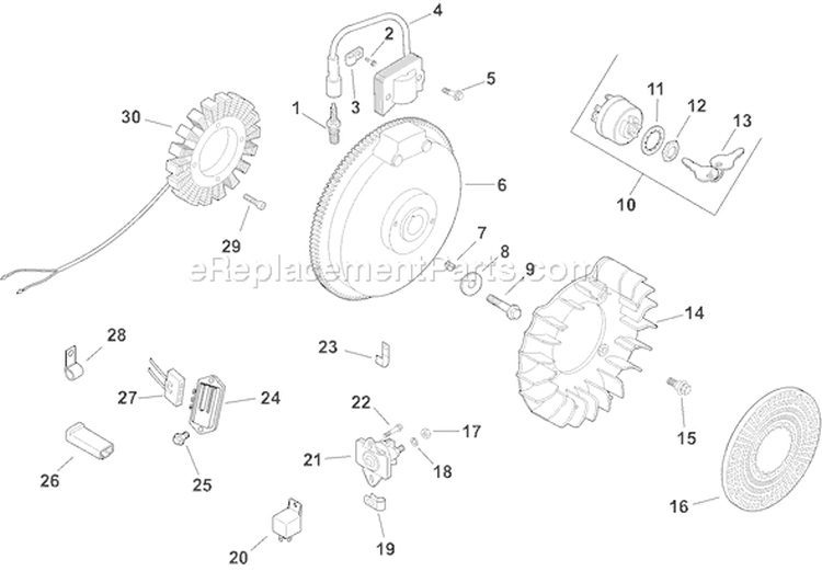 Page J Diagram and Parts List for CH11ST-16103  Kohler Engine