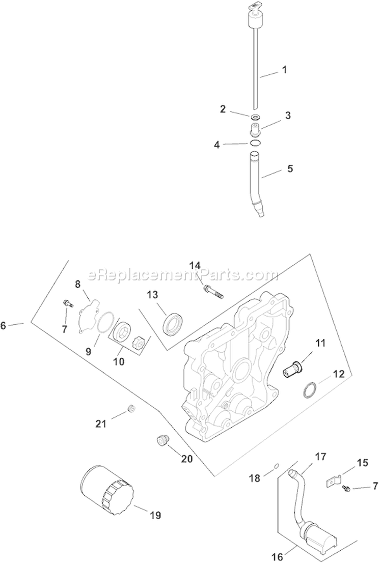 Page K Diagram and Parts List for CH13T-22525  Kohler Engine
