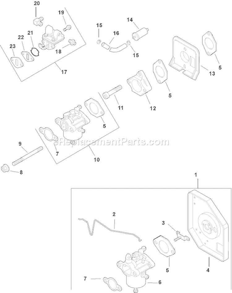 Page H Diagram and Parts List for CH13T-22525  Kohler Engine