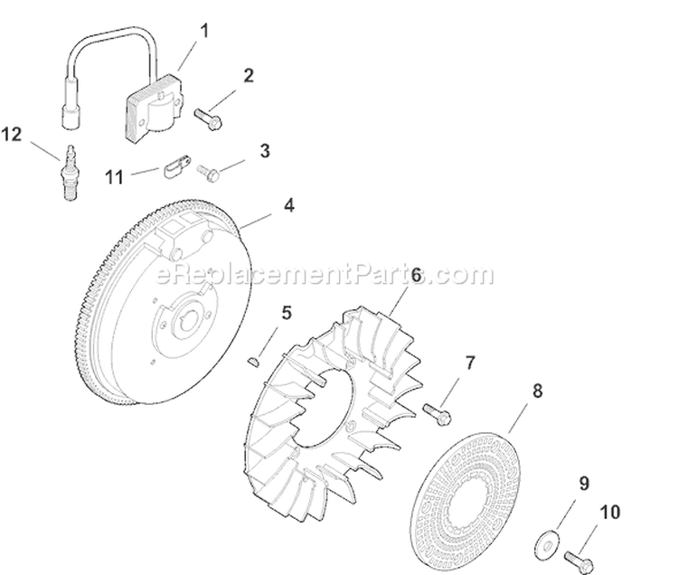 Page J Diagram and Parts List for CH13T-22527  Kohler Engine