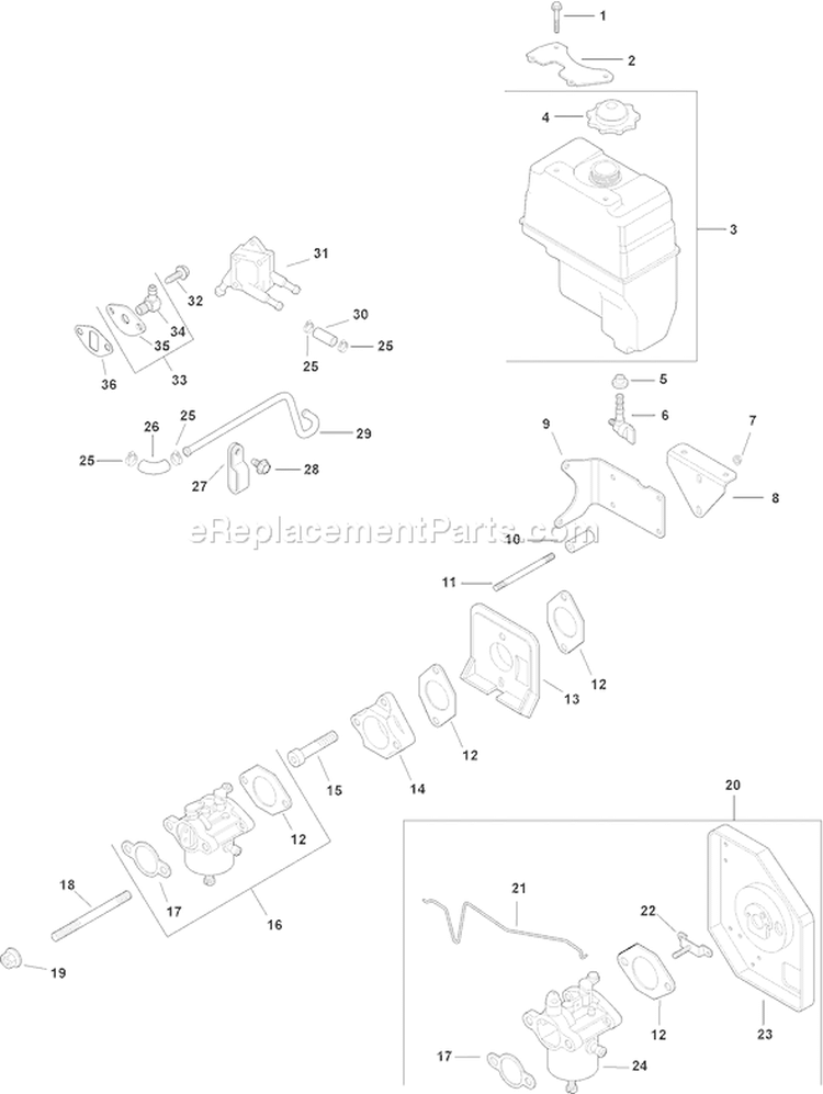 Page H Diagram and Parts List for CH13T-22527  Kohler Engine